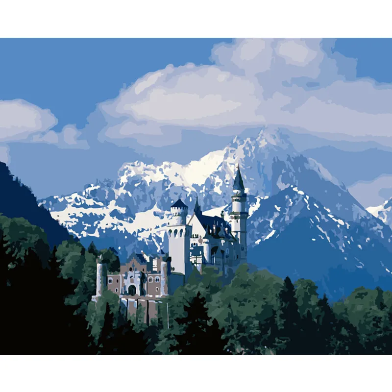 Dropshipping 50x65cm Painting By Numbers DIY Mountain castle Landscape Wall Art Picture Acrylic Painting For Wedding Decoration
Dropshipping 50x65cm Painting By Numbers DIY Mountain castle Landscape Wall Art Picture Acrylic Painting For Wedding Decoration