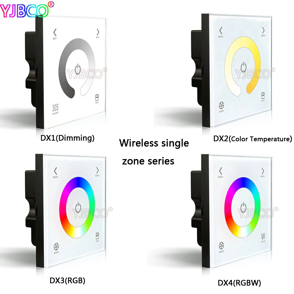 2.4G Wireless DX1/DX2/DX3/DX4 dimming CT RGBW touch panel wall mounted LED dimmer control DMX512 LED strip,AC110V-240V
2.4G Wireless DX1/DX2/DX3/DX4 dimming CT RGBW touch panel wall mounted LED dimmer control DMX512 LED strip,AC110V-240V