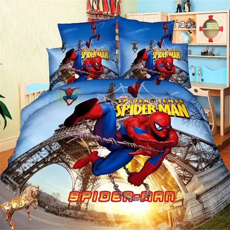 Disney Spiderman Boys Bedding Set Duvet Cover Bed Sheet Pillow