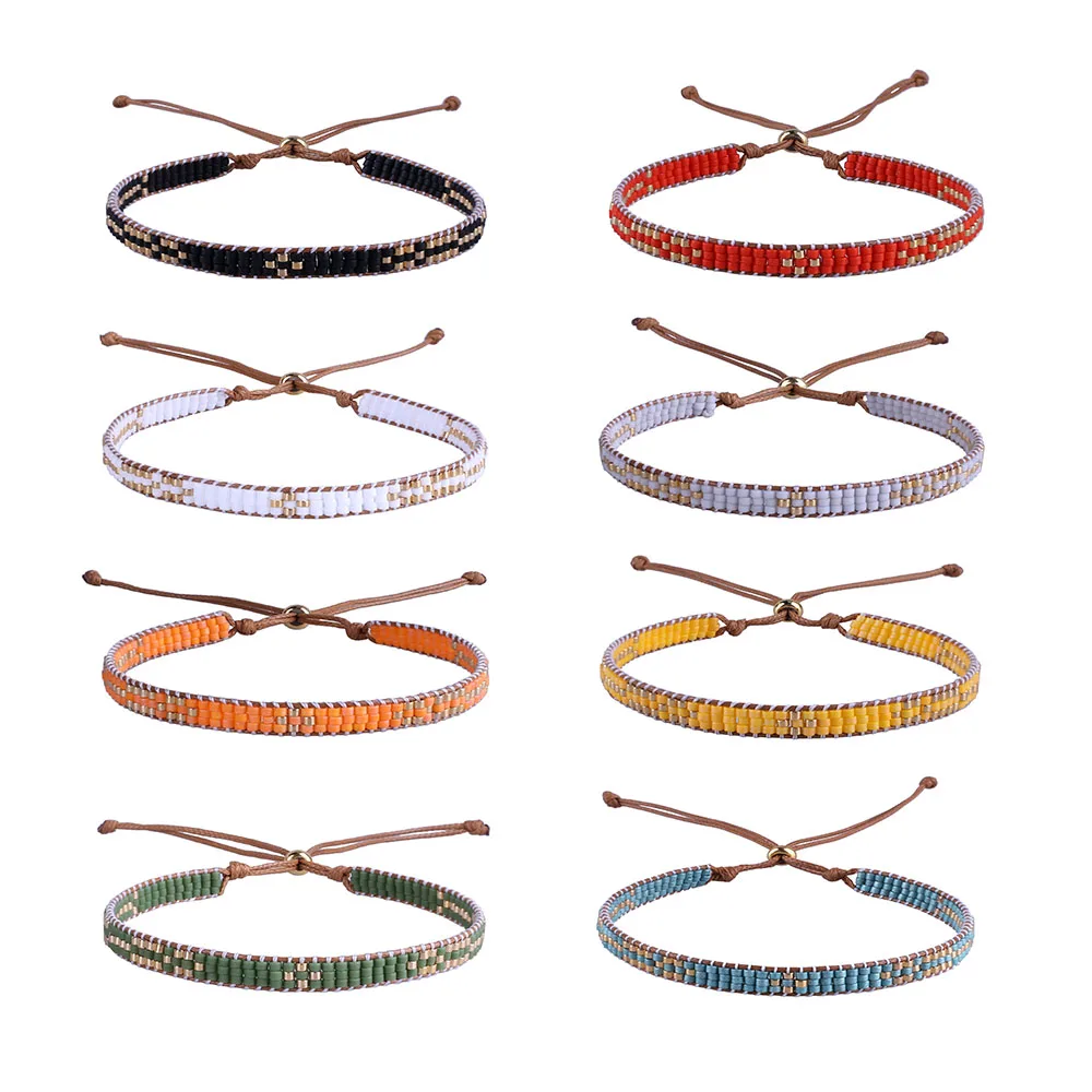 KELITCH Friendship Woven Bohemian Style Bracelet Crystal Beaded Wax Rope Chain Adjustable Bracelet Handmade Single Wrap Bangles
KELITCH Friendship Woven Bohemian Style Bracelet Crystal Beaded Wax Rope Chain Adjustable Bracelet Handmade Single Wrap Bangles