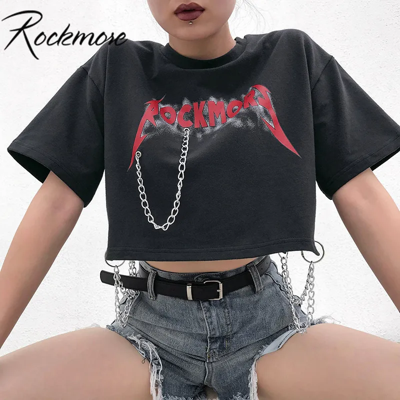 Rockmore Gray Loose Cotton Chain T-shirt Women Half Sleeve Casual Fashion Letter Print Tshirt Female Woman Top Tee Girls Summer
Rockmore Gray Loose Cotton Chain T-shirt Women Half Sleeve Casual Fashion Letter Print Tshirt Female Woman Top Tee Girls Summer