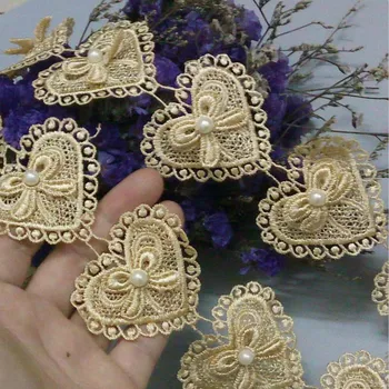 1 Yard 5cm Gold Heart Bowknot Pearl Embroidered Lace Trim Ribbon Fabric Sewing Craft Patchwork Handmade For Costume Decoration
1 Yard 5cm Gold Heart Bowknot Pearl Embroidered Lace Trim Ribbon Fabric Sewing Craft Patchwork Handmade For Costume Decoration