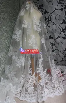 2018 High End Luxury Fine Workmanship Embroidered Ivory Wedding Lace Fabric with Cording Bridal Gown Lace Tulle Mesh 140CM 
2018 High End Luxury Fine Workmanship Embroidered Ivory Wedding Lace Fabric with Cording Bridal Gown Lace Tulle Mesh 140CM