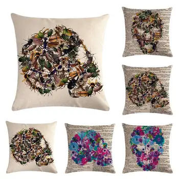 Vintage Mexican Skull Cushion Covers For Sofa Home Decor Summer Style Black Throw Pillow Cases Cotton Linen Fundas De Cojines
Vintage Mexican Skull Cushion Covers For Sofa Home Decor Summer Style Black Throw Pillow Cases Cotton Linen Fundas De Cojines
