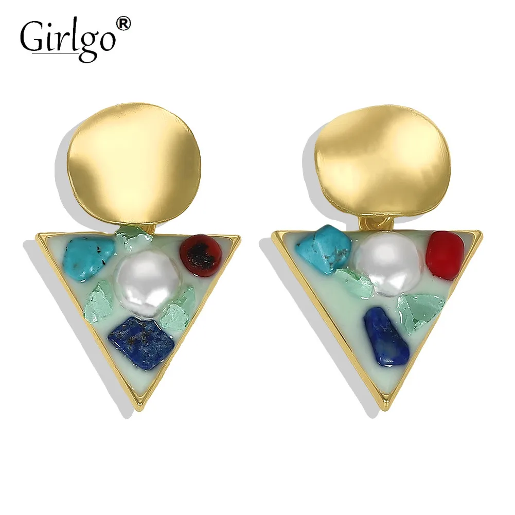 Girlgo Europe Fashion Elegant Sequin Stone Dangle Earrings for Women Geometric Triangle Drop Earring Wedding Statement Jewelry
Girlgo Europe Fashion Elegant Sequin Stone Dangle Earrings for Women Geometric Triangle Drop Earring Wedding Statement Jewelry
