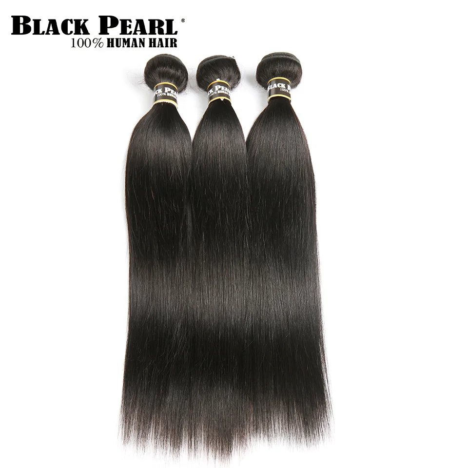 

Black Pearl Pre-Colored Peruvian Straight Hair Weave 3 Bundles Human Hair Bundles Deal 300g Hair Extensions Non-Remy