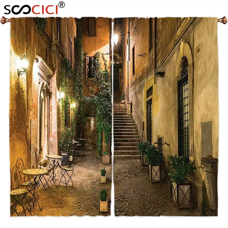 Window Curtains Treatments 2 Panels,Apartment Decor Italian Naples Houses with Lights Summer Flowers and Cafe Like Sitting
Window Curtains Treatments 2 Panels,Apartment Decor Italian Naples Houses with Lights Summer Flowers and Cafe Like Sitting