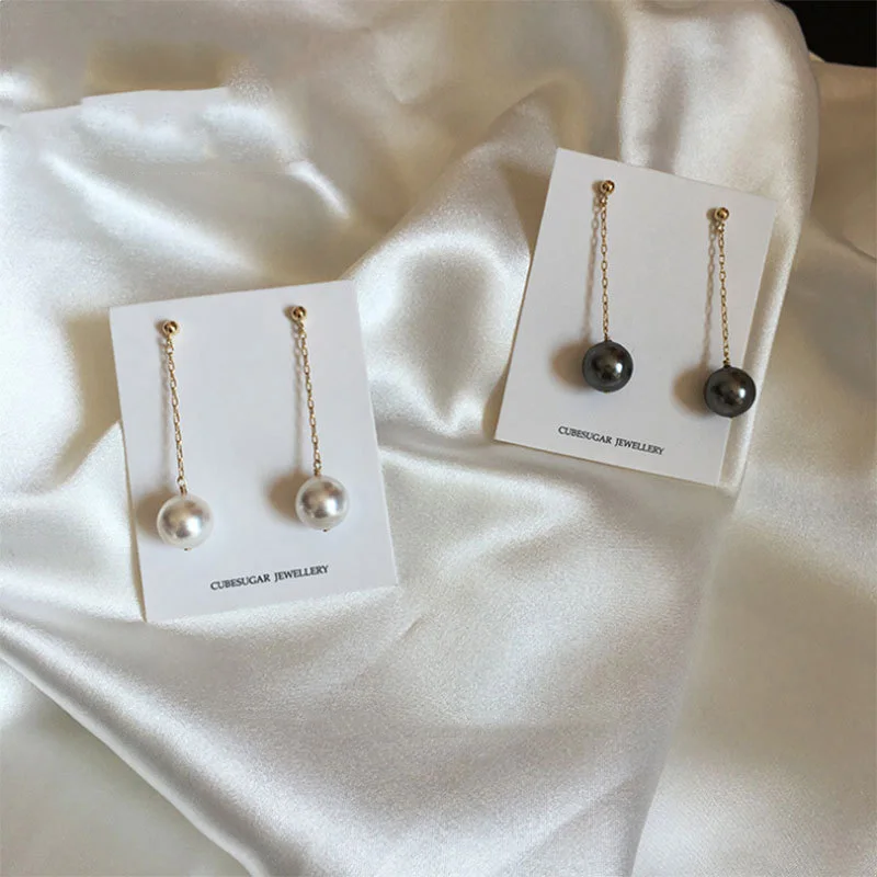 New Arrival 925 Sterling Silver Black White Pearl Pendant Ear Line Chain Drop Dangle Earrings for Women Fashion Eardrop Jewelry
New Arrival 925 Sterling Silver Black White Pearl Pendant Ear Line Chain Drop Dangle Earrings for Women Fashion Eardrop Jewelry