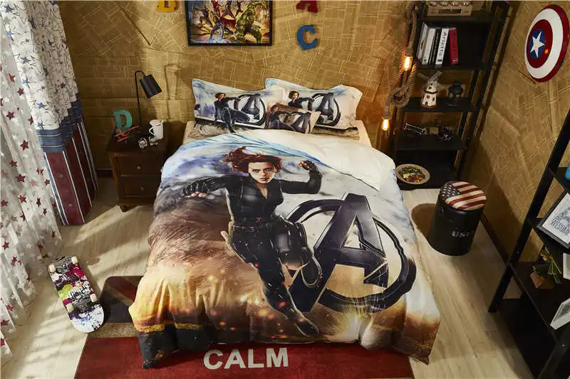 3D marvel comforter cover sets twin size boys cartoon home textile egyptian cotton bedding disney black widow bed linen 4pc teen
3D marvel comforter cover sets twin size boys cartoon home textile egyptian cotton bedding disney black widow bed linen 4pc teen