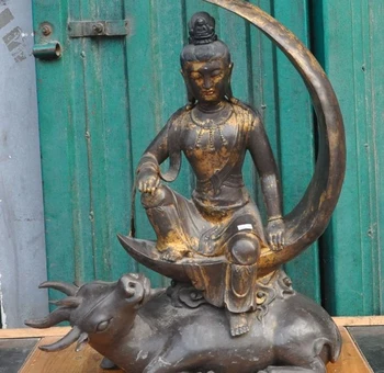 Old Chinese Buddhism Fane Joss bronze Ride Beast Moon Guanyin Bodhisattva Statue
Old Chinese Buddhism Fane Joss bronze Ride Beast Moon Guanyin Bodhisattva Statue