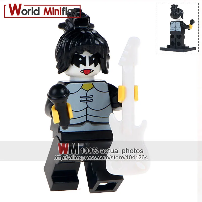 Single Sale Hard Rock Band Kiss Paul Stanley Tommy Thayer Eric Singer Gene Simmons Building Block Gift Toys WM6022
Single Sale Hard Rock Band Kiss Paul Stanley Tommy Thayer Eric Singer Gene Simmons Building Block Gift Toys WM6022