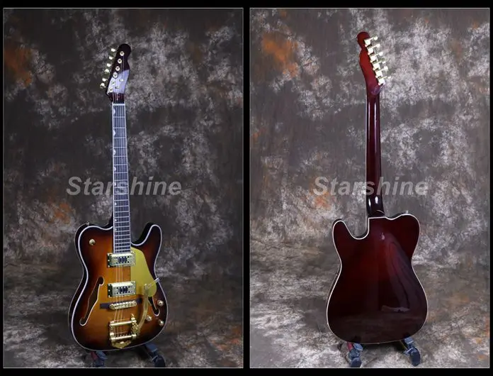 Starshine Semi Hollow Body Electric Guitar CC-ATL-10 Custom Style BB Bridge Tobacco Gold Hardware Archtop&Back
Starshine Semi Hollow Body Electric Guitar CC-ATL-10 Custom Style BB Bridge Tobacco Gold Hardware Archtop&Back