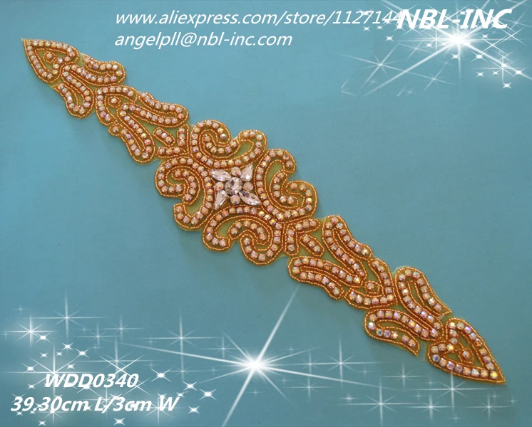 (30pcs)Wholesale handmade iron on bridal beaded rainbow AB crystal rhinestone gold applique for wedding dress belt WDD0340
(30pcs)Wholesale handmade iron on bridal beaded rainbow AB crystal rhinestone gold applique for wedding dress belt WDD0340