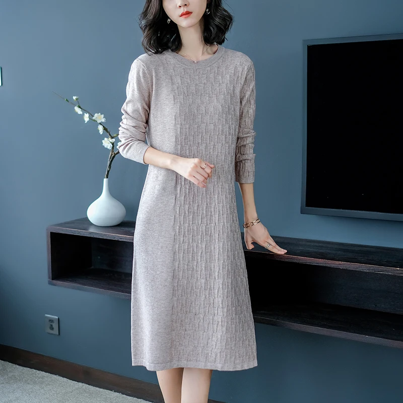 2018 Fashion New Women Knitted Long Sleeve Dress Casual Loose Woolen Sweater Dress Autumn Winter Dress
2018 Fashion New Women Knitted Long Sleeve Dress Casual Loose Woolen Sweater Dress Autumn Winter Dress