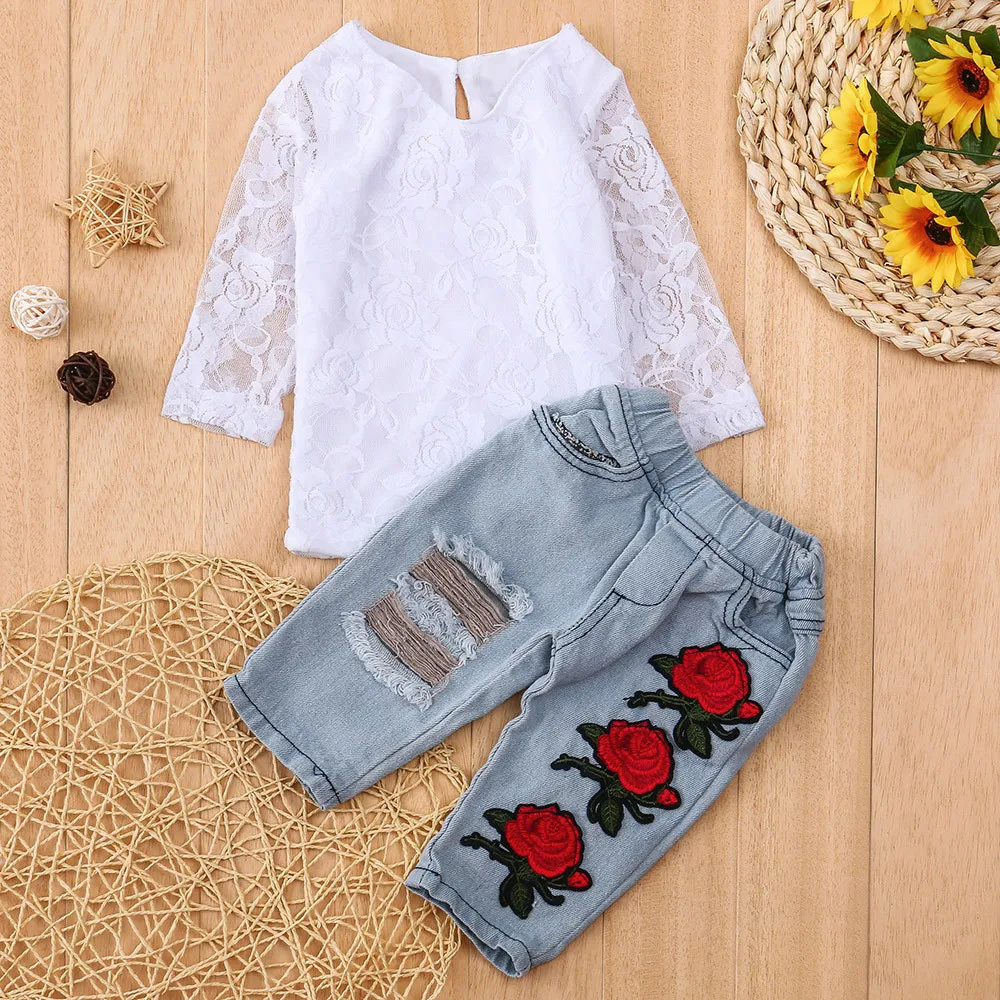 New Spring Autumn Fashionable Newborn Infant Baby Boys Girls Lace Flower Tops Shirt+Pants material Outfits Sets Keep warm #35
New Spring Autumn Fashionable Newborn Infant Baby Boys Girls Lace Flower Tops Shirt+Pants material Outfits Sets Keep warm #35