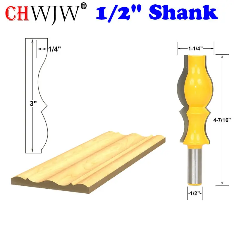 1pc 1/2" Shank Large Reversible Crown Molding Router Bit Line knife Woodworking cutter Tenon Cutter for Woodworking Tools
1pc 1/2" Shank Large Reversible Crown Molding Router Bit Line knife Woodworking cutter Tenon Cutter for Woodworking Tools