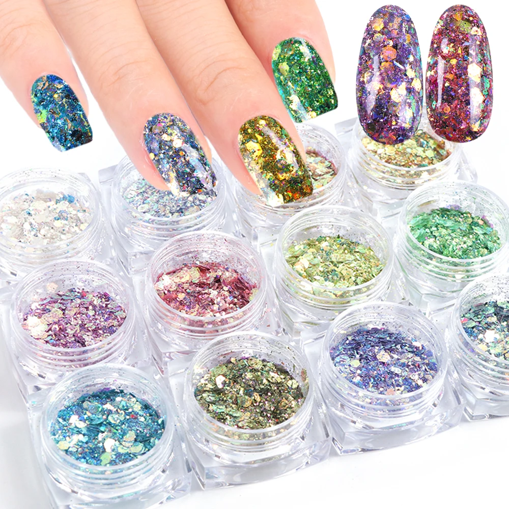 12 Colors Nail Glitter Irregular Flakes Sequins Gold AB Shiny Paillette Dust Powder Thin Nail Tips 3D Manicure Decorations TRXKP
12 Colors Nail Glitter Irregular Flakes Sequins Gold AB Shiny Paillette Dust Powder Thin Nail Tips 3D Manicure Decorations TRXKP