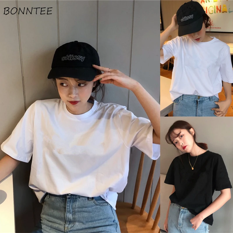 T-shirts Women 2019 New Summer Simple Solid All-match Students Short Sleeve T-shirt O-neck Womens Korean Style Trendy Daily Chic
T-shirts Women 2019 New Summer Simple Solid All-match Students Short Sleeve T-shirt O-neck Womens Korean Style Trendy Daily Chic