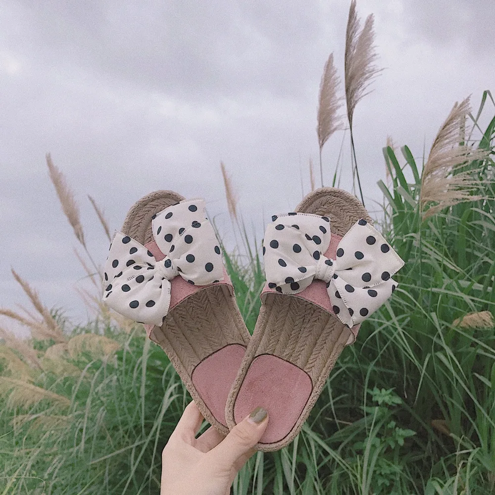 Boussac Mixed Color Polka Dot Espadrilles Sandals Pink Bowtie Fisherman Sandals Slip on Flat Sandals Shoes Women SWC0355
Boussac Mixed Color Polka Dot Espadrilles Sandals Pink Bowtie Fisherman Sandals Slip on Flat Sandals Shoes Women SWC0355