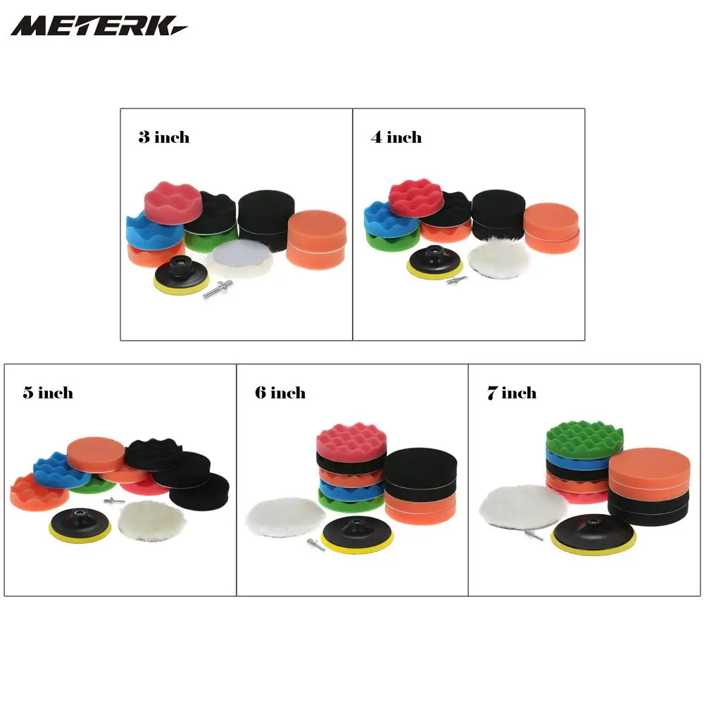 11PCS 3" to 7" Car Polishing Pads Waxing Buffing Pad Sponge Kit Set for Car Polisher Buffer Waxer Sander Waxing Sealing Glaze
11PCS 3" to 7" Car Polishing Pads Waxing Buffing Pad Sponge Kit Set for Car Polisher Buffer Waxer Sander Waxing Sealing Glaze