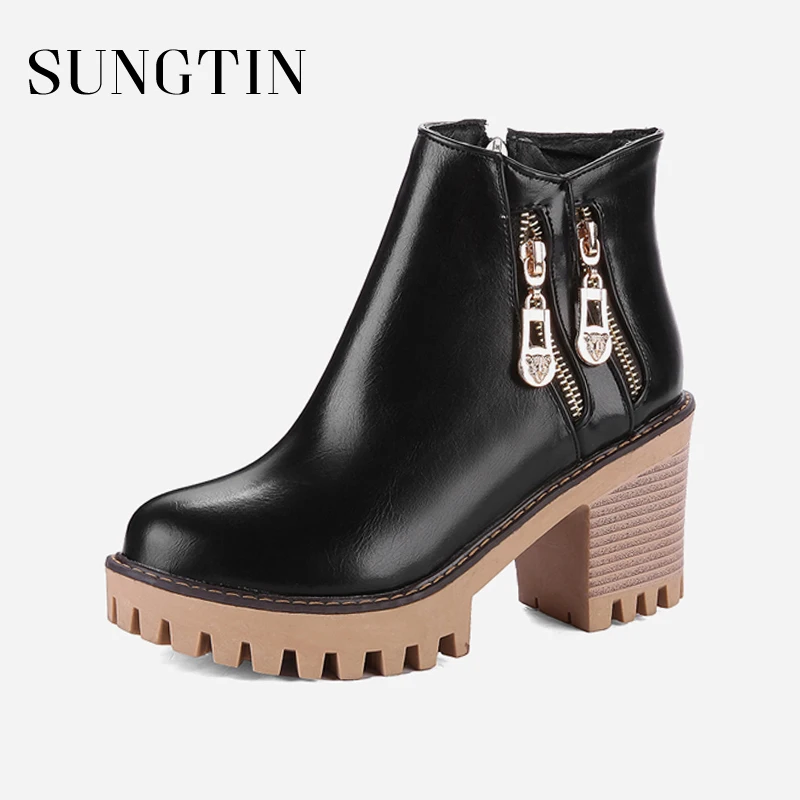 Sungtin 2018 New Zipper Motorcycle Boots Women Casual Platform Shoes Ladies Square High Heels Short Boots Female Cool Booties
Sungtin 2018 New Zipper Motorcycle Boots Women Casual Platform Shoes Ladies Square High Heels Short Boots Female Cool Booties