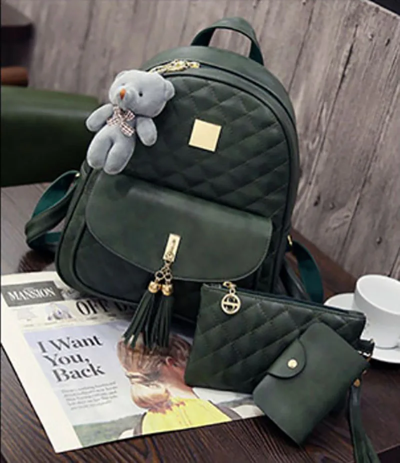 3 Pcs Bear Backpack Women Bag Diamond Lattice School Bags For Girls Backpacks For Women New Tassel Shoulder Bags Sac A Dos
3 Pcs Bear Backpack Women Bag Diamond Lattice School Bags For Girls Backpacks For Women New Tassel Shoulder Bags Sac A Dos