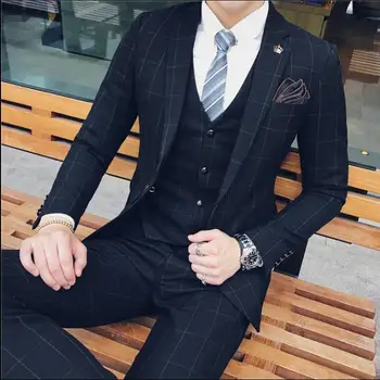 2019 autumn and winter new England retro plaid suit men fashion hair stylist slim lattice suit three-piece suit plus size
2019 autumn and winter new England retro plaid suit men fashion hair stylist slim lattice suit three-piece suit plus size