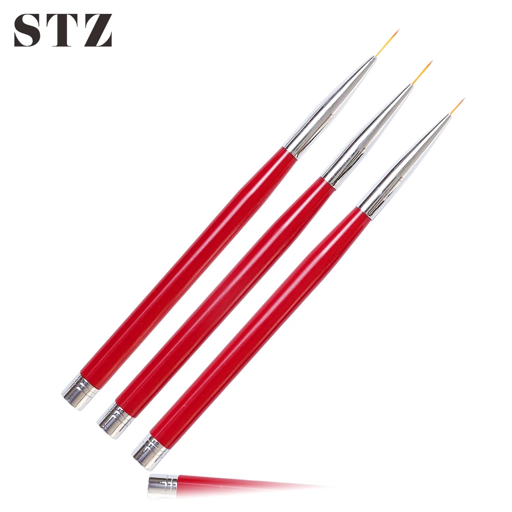 STZ 3pcs Nail Brush Set Liner 8/10/11mm Drawing 3D Flower Stripe Nail Art Pen Manicure UV Gel Acrylic Painting Shaping Tool #822
STZ 3pcs Nail Brush Set Liner 8/10/11mm Drawing 3D Flower Stripe Nail Art Pen Manicure UV Gel Acrylic Painting Shaping Tool #822