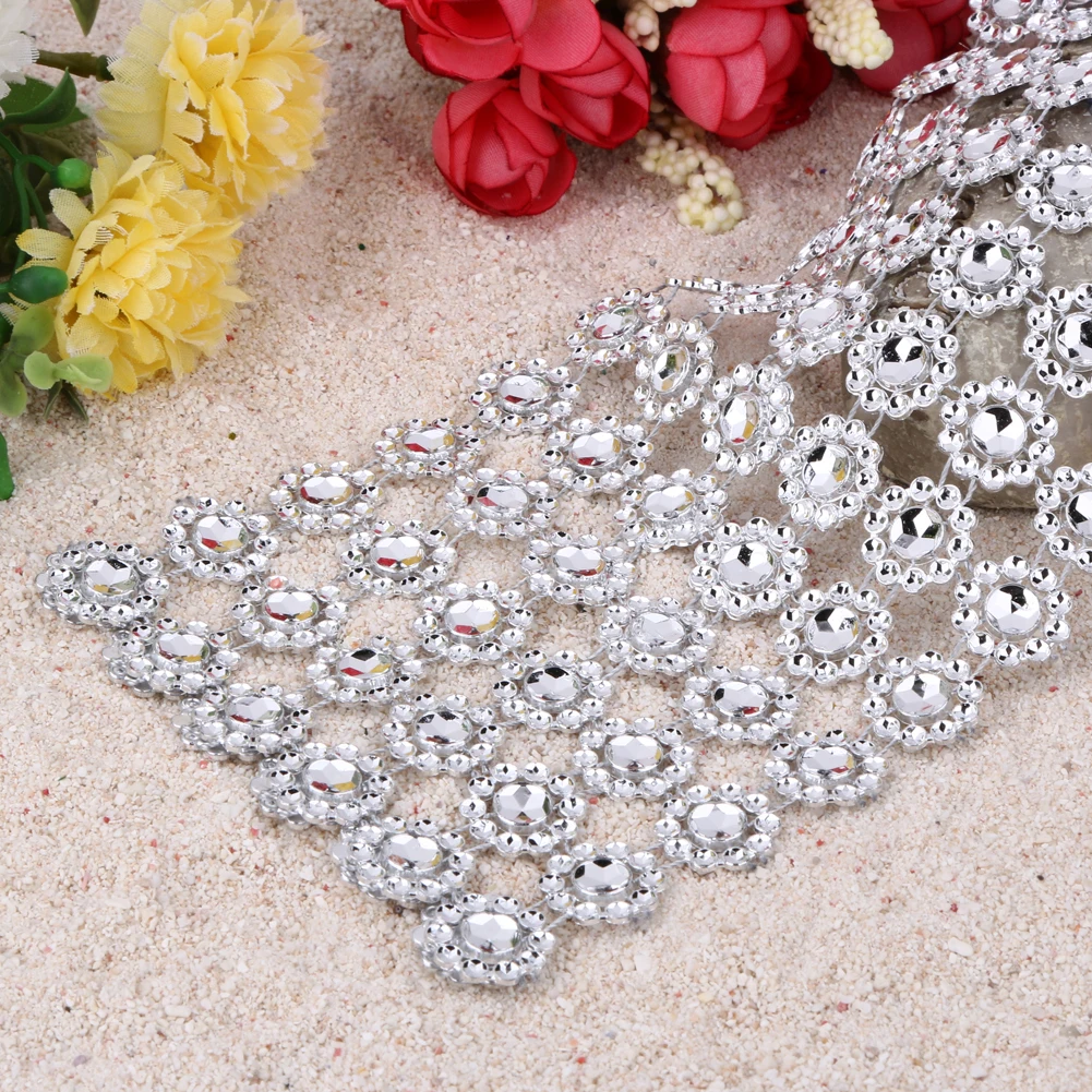 1 Yard 6 Roll Silver Rhinestone Wedding Silver Rhinestone Daisy Flower Diamond Mesh Decoration centerpiec Rustic Wedding Decor
1 Yard 6 Roll Silver Rhinestone Wedding Silver Rhinestone Daisy Flower Diamond Mesh Decoration centerpiec Rustic Wedding Decor