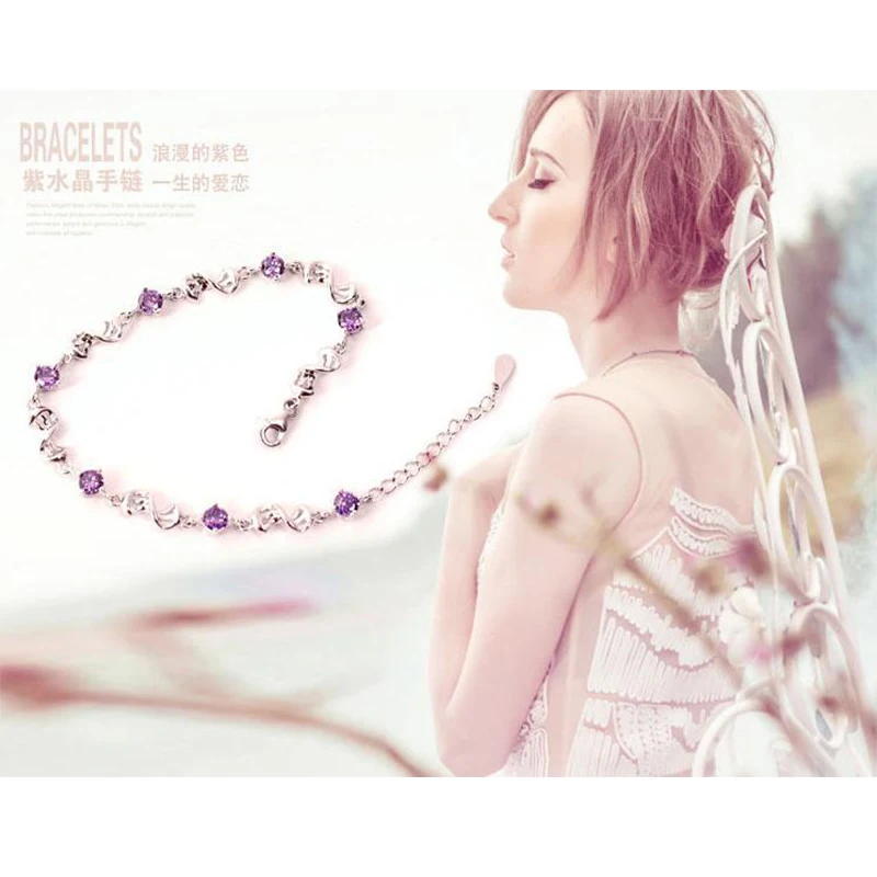 Luxury Woman Silver Plated Crystal Chain Bangle Star Bangle Charm Bracelet Charm Imitation Rhinestone Lover Beads Bracelet B002
Luxury Woman Silver Plated Crystal Chain Bangle Star Bangle Charm Bracelet Charm Imitation Rhinestone Lover Beads Bracelet B002