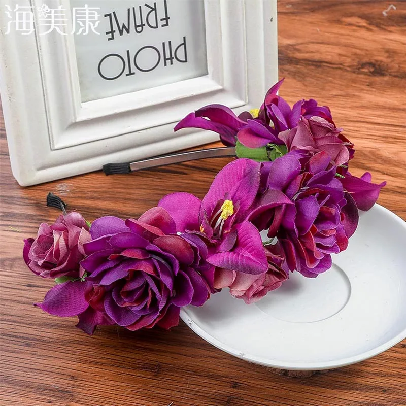 Haimeikang Purple Girl Flower Headband Fabric Princess Headdresses Girls Bride Headbands Women Beach Wedding Hair Accessories
Haimeikang Purple Girl Flower Headband Fabric Princess Headdresses Girls Bride Headbands Women Beach Wedding Hair Accessories