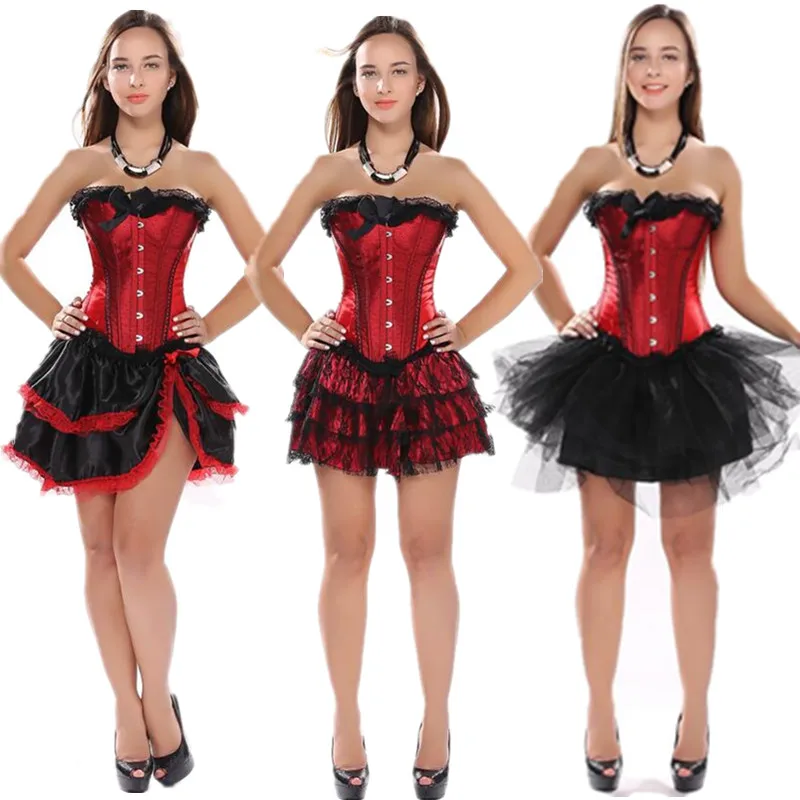 Sexy Satin Lace up Boned Overbust Corset and Bustier with Lace Trim Dancer Showgirl Corset Tops And Skirt
Sexy Satin Lace up Boned Overbust Corset and Bustier with Lace Trim Dancer Showgirl Corset Tops And Skirt