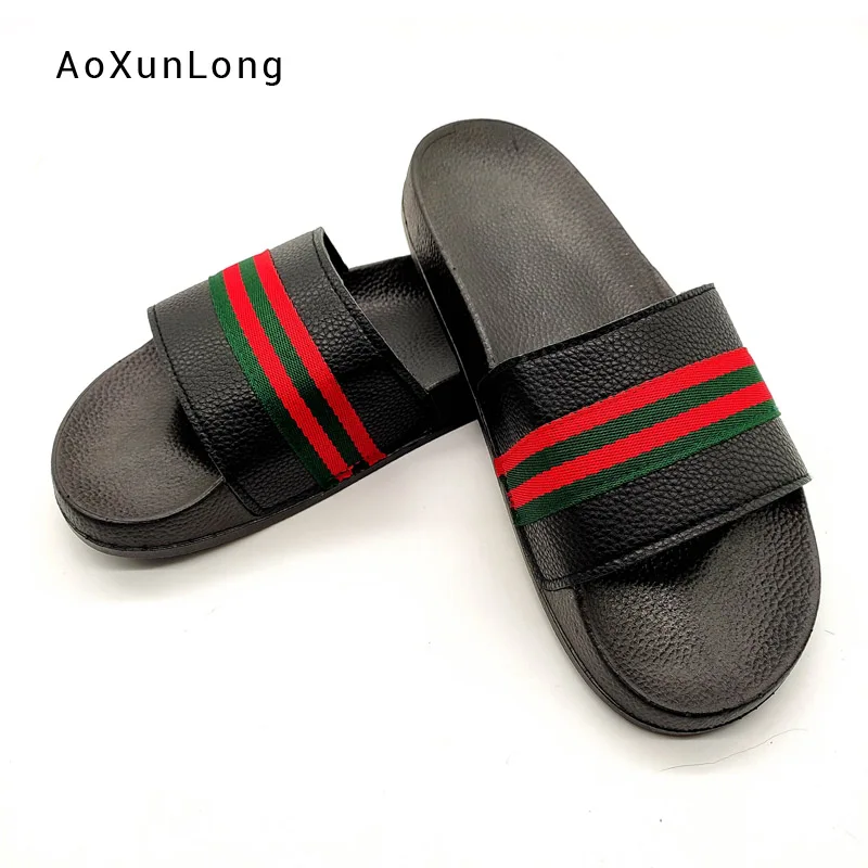 Summer Men's Home Slippers Fashion Green Red Striped Casual Sandals Comfort PVC Flat Slides Anti-skid Indoor Bathroom Slippers
Summer Men's Home Slippers Fashion Green Red Striped Casual Sandals Comfort PVC Flat Slides Anti-skid Indoor Bathroom Slippers
