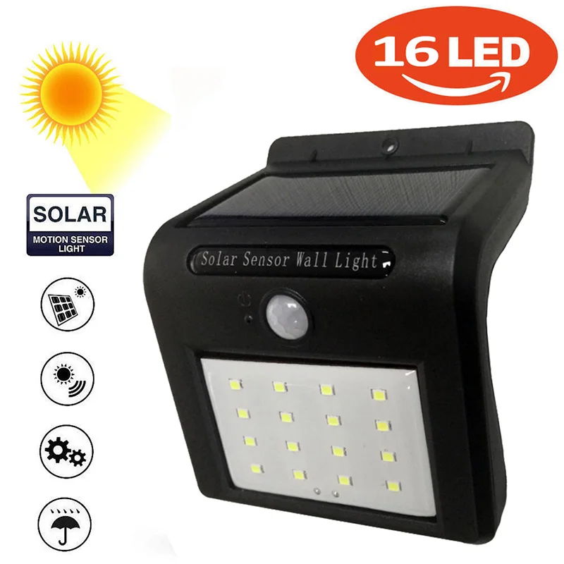 1PC 16LEDs Solar Panel Power Light Wall Lamp Motion Sensor Luminaria Energy Waterproof Solar Light for Garden Outdoor Stairs
1PC 16LEDs Solar Panel Power Light Wall Lamp Motion Sensor Luminaria Energy Waterproof Solar Light for Garden Outdoor Stairs