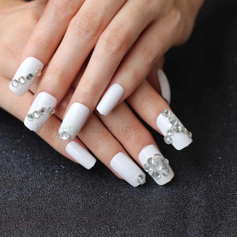 Fashion full diamond crystal diamond square head candy color handmade fake nails Transparent drill W24
Fashion full diamond crystal diamond square head candy color handmade fake nails Transparent drill W24
