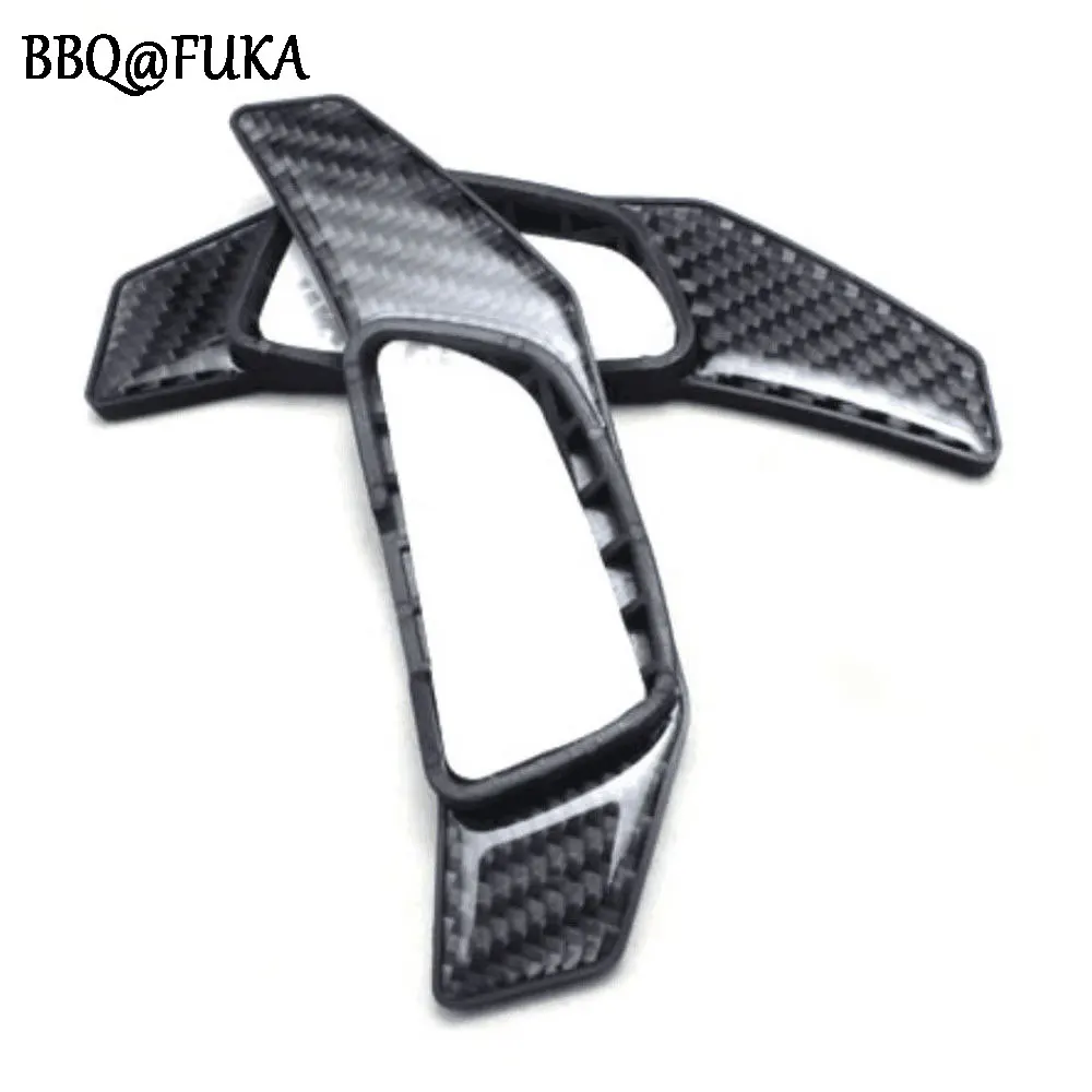 

BBQ@FUKA Carbon Fiber Steering Wheel Shifter Extension Paddle Cover Trim Fit For Benz W205 BK C300/180/200/250 GLC300 2010-2016