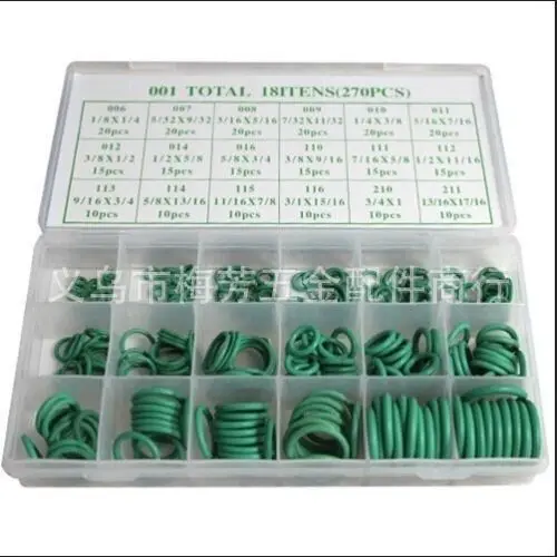 270 Pcs 18 Sizes Kit Air Conditioning HNBR O Rings Car Auto Repair Tools Rubber Air Conditioning Refrigerant Ring Sets
270 Pcs 18 Sizes Kit Air Conditioning HNBR O Rings Car Auto Repair Tools Rubber Air Conditioning Refrigerant Ring Sets