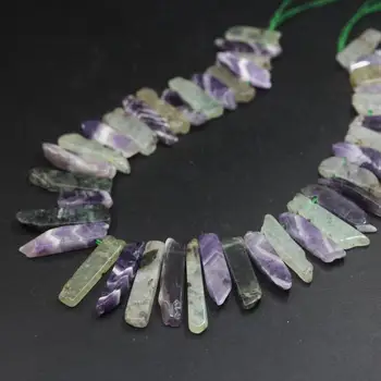 15.5 "strand Natural Amethysts&Prehnites Top Drilled Slice Loose Beads,Raw Crystal Quartz Slab Pendant Necklace Jewelry Making
15.5 "strand Natural Amethysts&Prehnites Top Drilled Slice Loose Beads,Raw Crystal Quartz Slab Pendant Necklace Jewelry Making