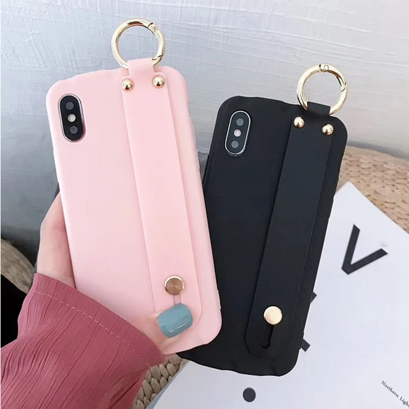 Wrist Strap Phone Case For iPhone 8 7 6 6s Plus X XR XS Max 8plus Soft TPU Case Candy Color Cover With Metal Ring Wristband
Wrist Strap Phone Case For iPhone 8 7 6 6s Plus X XR XS Max 8plus Soft TPU Case Candy Color Cover With Metal Ring Wristband