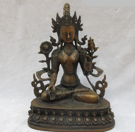 004871 11.5"Tibet Tibetan Folk Monastery Bronze carved White Tara Buddha statue
004871 11.5"Tibet Tibetan Folk Monastery Bronze carved White Tara Buddha statue
