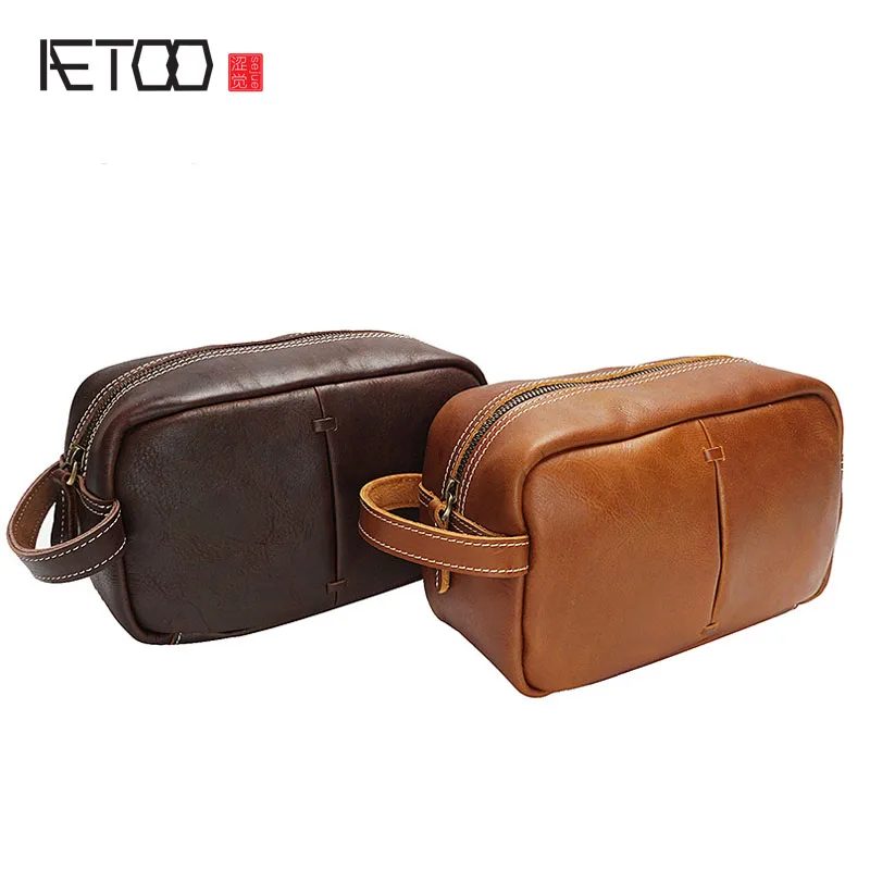 BJYL New genuine leather men small makeup bag oil light skin retro handbags men's first layer of leather hand-held clutch bag
BJYL New genuine leather men small makeup bag oil light skin retro handbags men's first layer of leather hand-held clutch bag