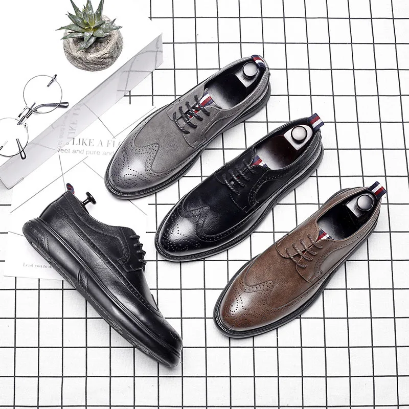 2019 Fashion Mens Shoes Formal Classic Brogue Dress Shoes Men Lace-up Men Dress Shoes Leather Pointed Toe Flat Sole Man Shoe
2019 Fashion Mens Shoes Formal Classic Brogue Dress Shoes Men Lace-up Men Dress Shoes Leather Pointed Toe Flat Sole Man Shoe