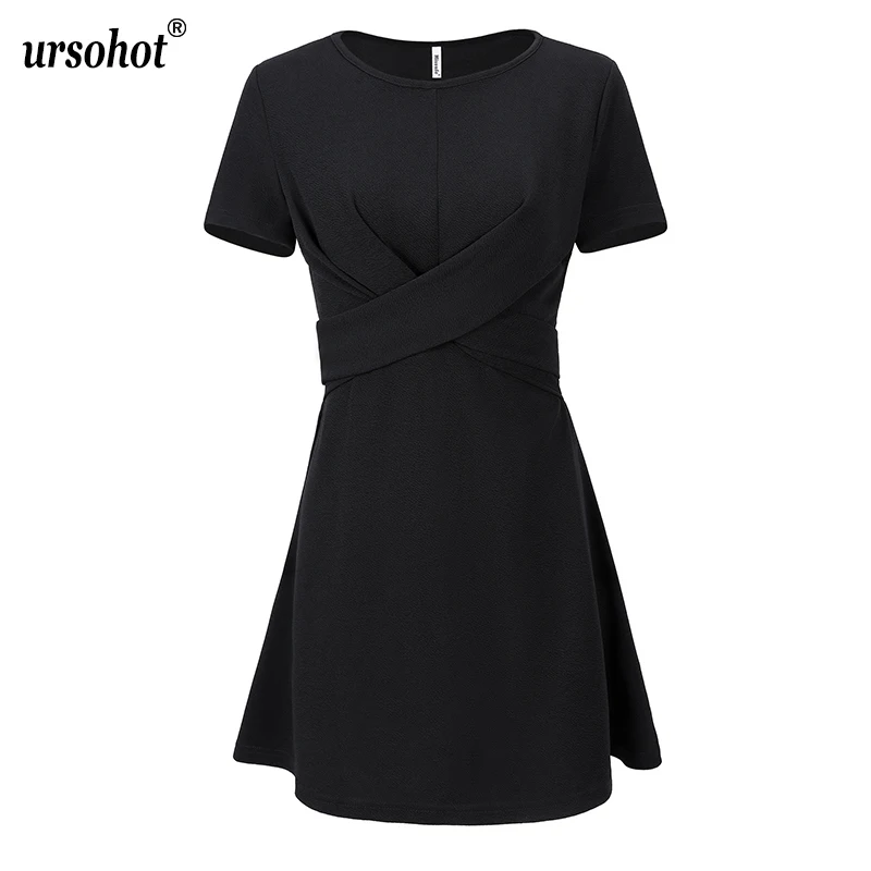 Ursohot Criss Cross Slim Waist Bandage Dress For Women 2019 Summer Short Sleeve A Line Casual Robe Vintage Party Black Vestidos
Ursohot Criss Cross Slim Waist Bandage Dress For Women 2019 Summer Short Sleeve A Line Casual Robe Vintage Party Black Vestidos