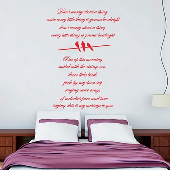 Music singer wall stickers,large size 31"x23" "Three Little Birds" Lyrics Vinyl Sticker Wall Art
Music singer wall stickers,large size 31"x23" "Three Little Birds" Lyrics Vinyl Sticker Wall Art