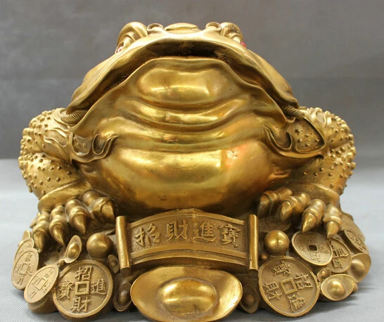 wholesale factory 16" Chinese Pure Brass Folk FengShui Wealth Hoptoad Toad On Coin YuanBao Statue
wholesale factory 16" Chinese Pure Brass Folk FengShui Wealth Hoptoad Toad On Coin YuanBao Statue