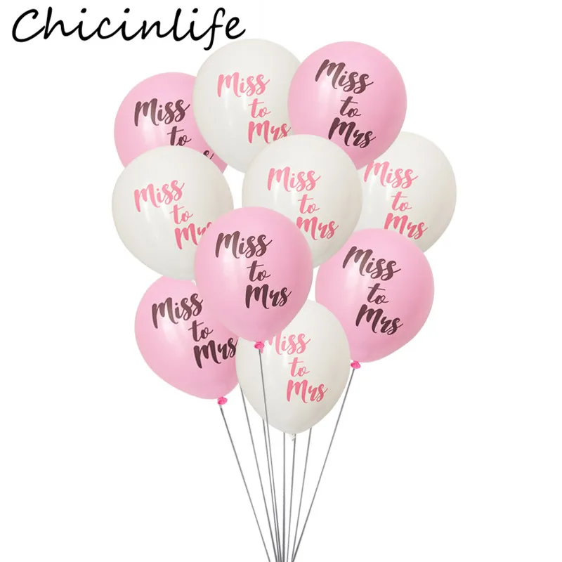 

Chicinlife 10Pcs 10inch Miss To Mrs Latex Balloons Bachelorette Hen Party Bridal Shower Air Balloon Bride Wedding Decor Supplies