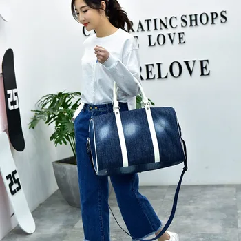 Manufacturers direct 2018 new denim women's travel bag Korean version large-capacity multi-functional bag
Manufacturers direct 2018 new denim women's travel bag Korean version large-capacity multi-functional bag