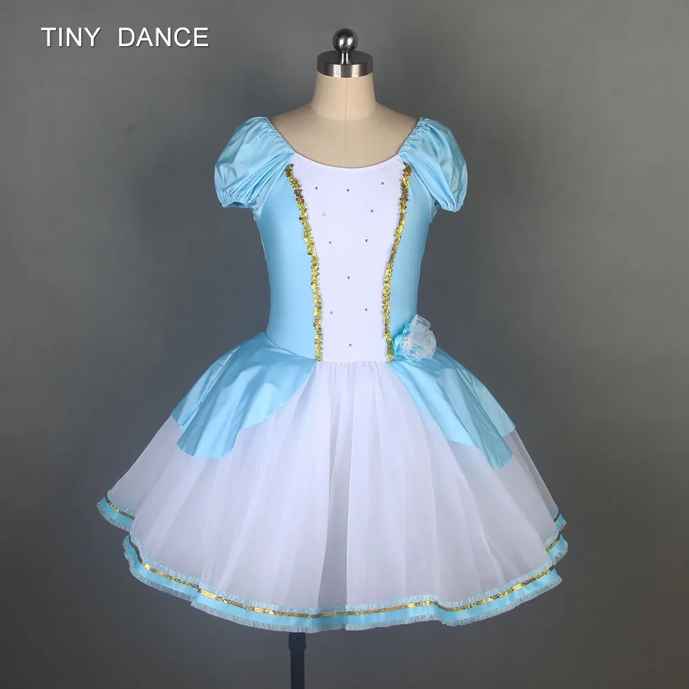 

Child and Adult Ballet Dance Tutu Leotard Dress Sky Blue Spandex Bodice with Layers of Soft Tulle Tutus Ballerina Costume 19504