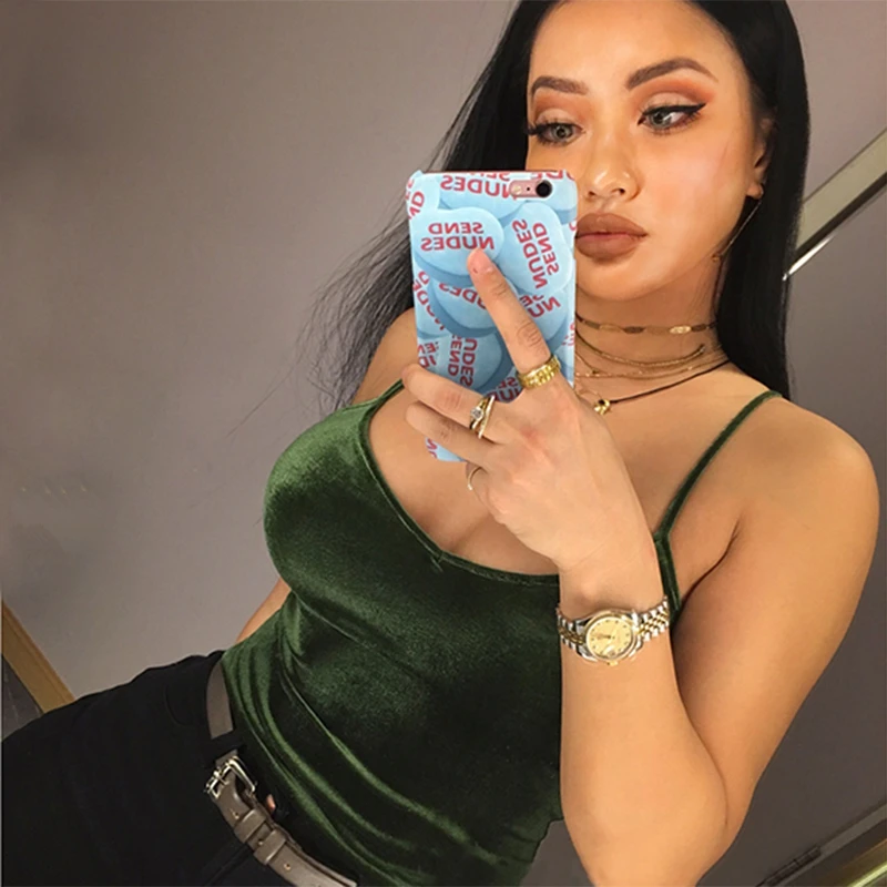 Women Sexy Deep V-neck Spaghetti Strap Velvet Camis Chic Lady Hollow Back Basic Camisole Tops Vest
Women Sexy Deep V-neck Spaghetti Strap Velvet Camis Chic Lady Hollow Back Basic Camisole Tops Vest