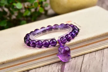 (bead 8mm) Natural amethyst quartz fox+ quartz crystal bracelet
(bead 8mm) Natural amethyst quartz fox+ quartz crystal bracelet